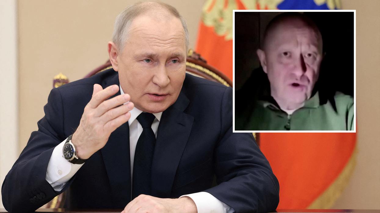 Vladimir Putin and Wagner Group co-founder Yevgeny Prigozhin