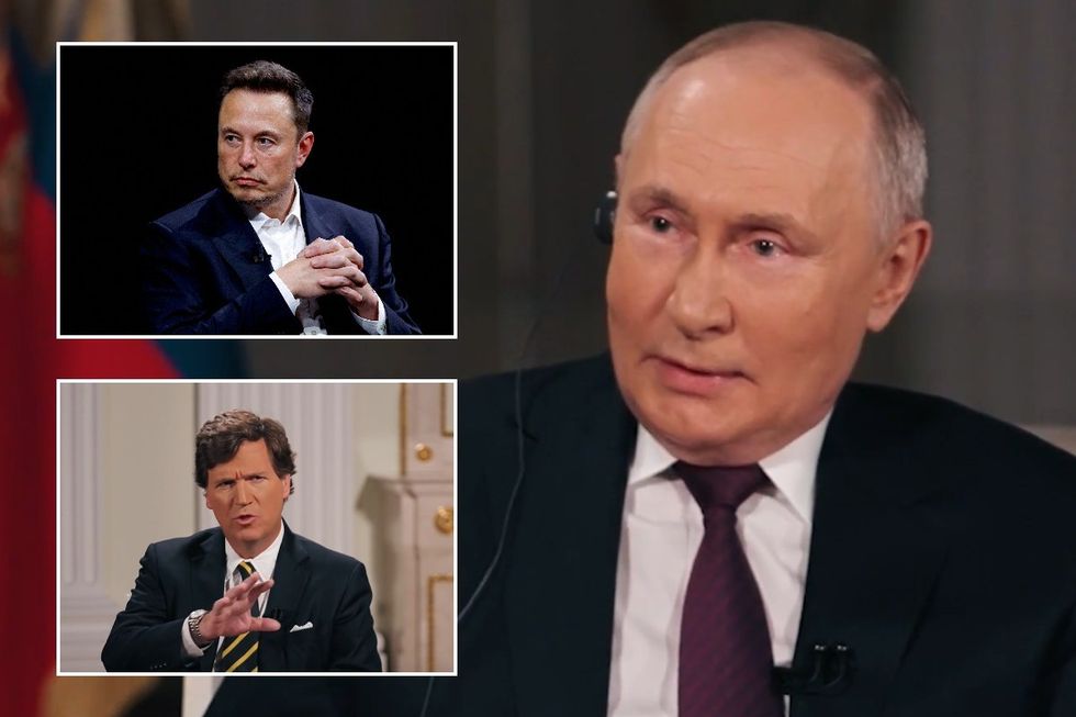 Vladimir Putin, ELon Musk and Tucker Carlson