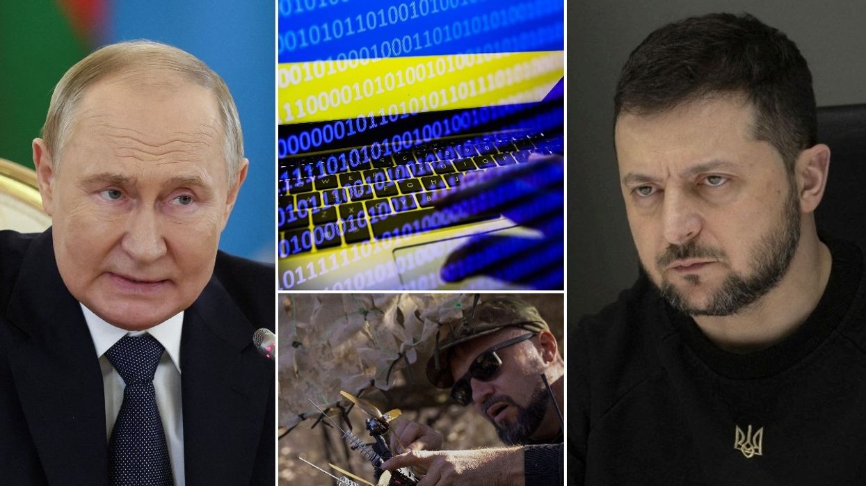 Vladimir Putin, Volodymr Zelensky, Ukrainian hackers and drone operator