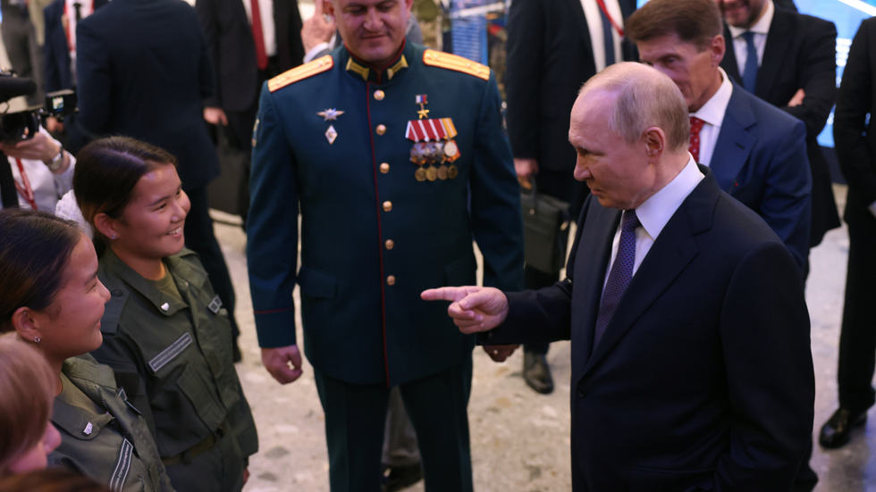 Vladimir Putin with Russian children