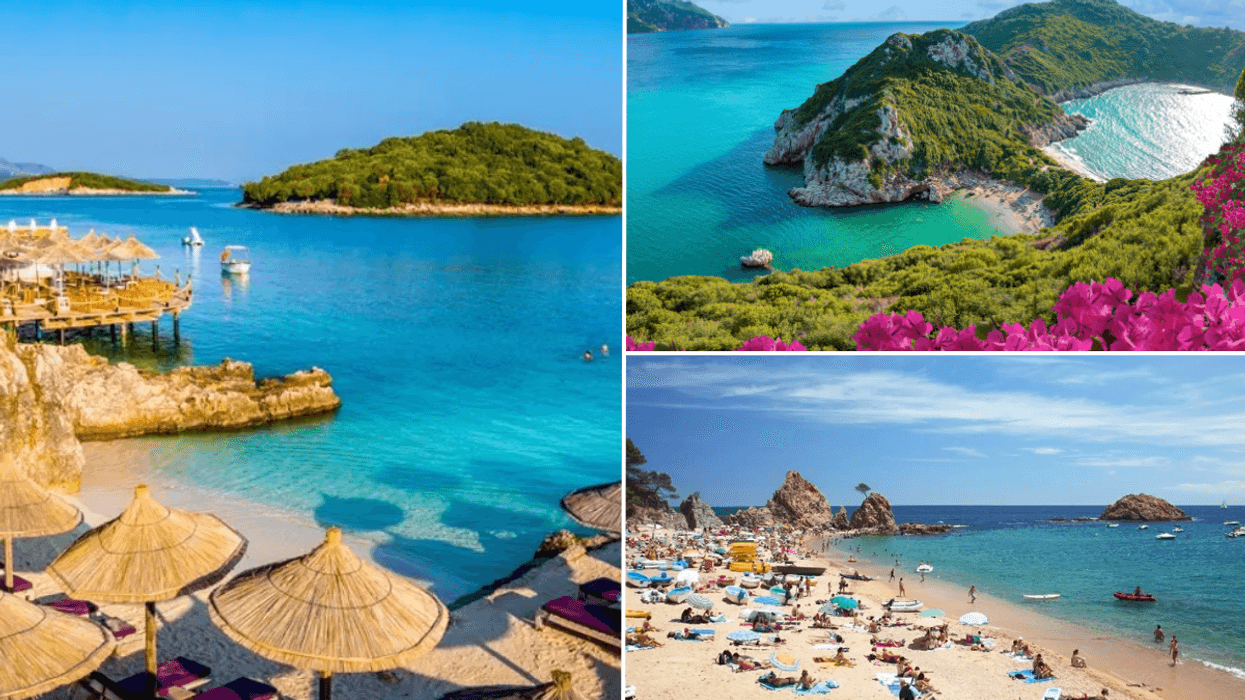 Vlore Albania beach / Cliffs in Corfu Greece / Beach in Costa Brava, Spain