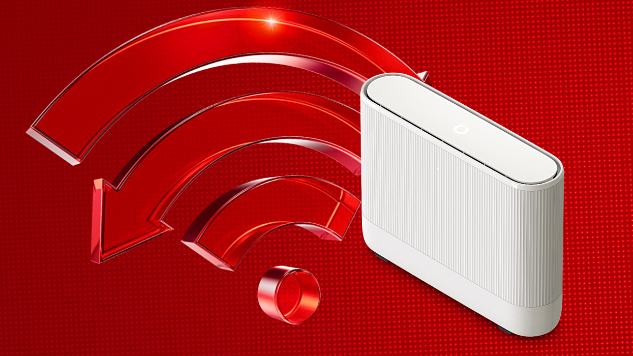 vodafone broadband router pictured with a switch logo in the background