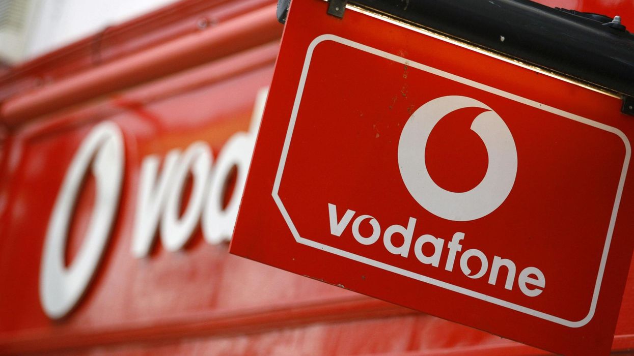 Vodafone sign on the front of its store