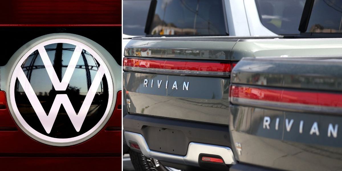 NextImg:Volkswagen invest $5billion in electric vehicle rival Rivian despite falling demand from motorists