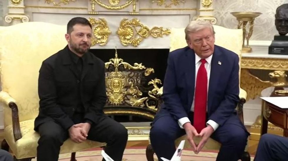 Volodymyr Zelensky and Donald Trump in the Oval Office