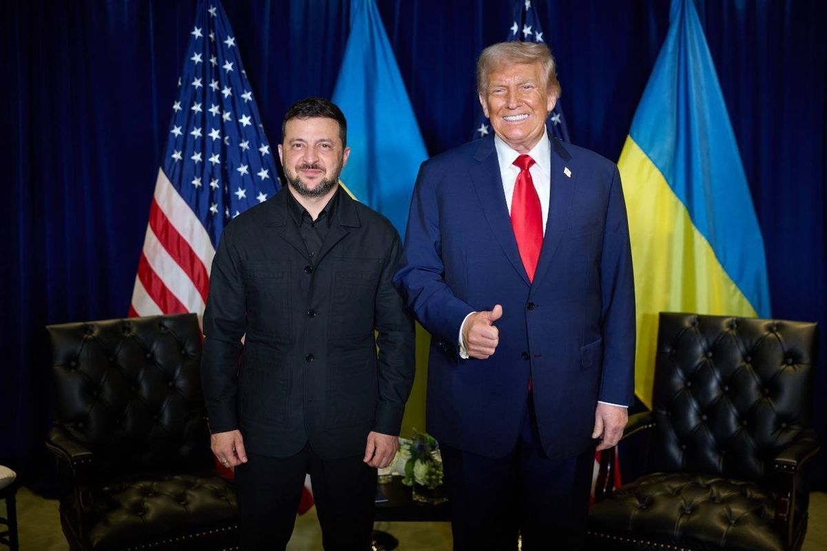 Volodymyr Zelensky and Donald Trump