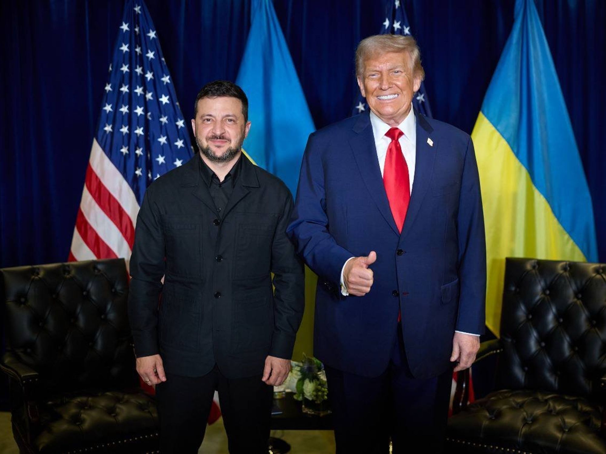Volodymyr Zelensky and Donald Trump