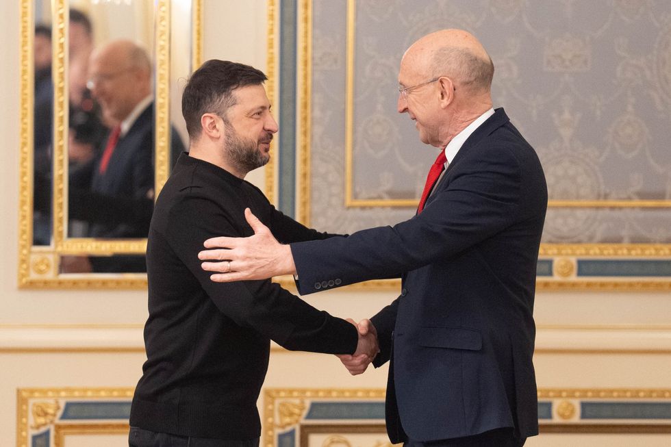 Volodymyr Zelensky and John Healey