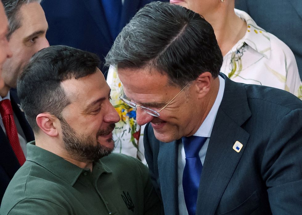 Volodymyr Zelensky and Mark Rutte