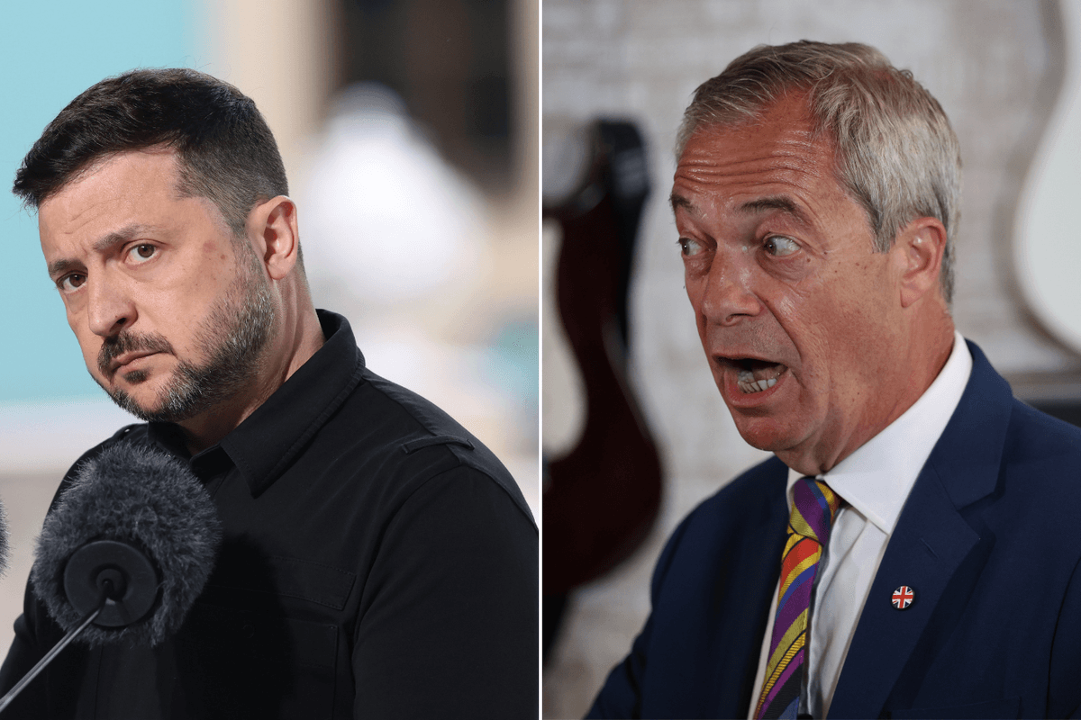 Volodymyr Zelensky, Nigel Farage