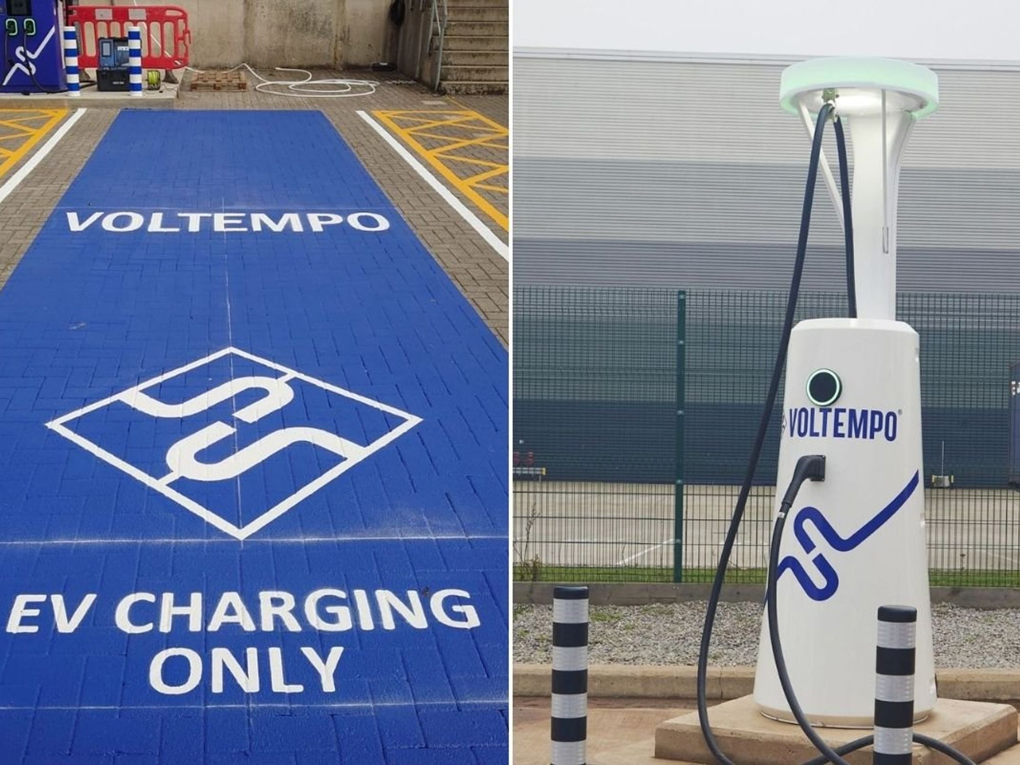 Voltempo EV charging bay and the Voltempo HyperCharger