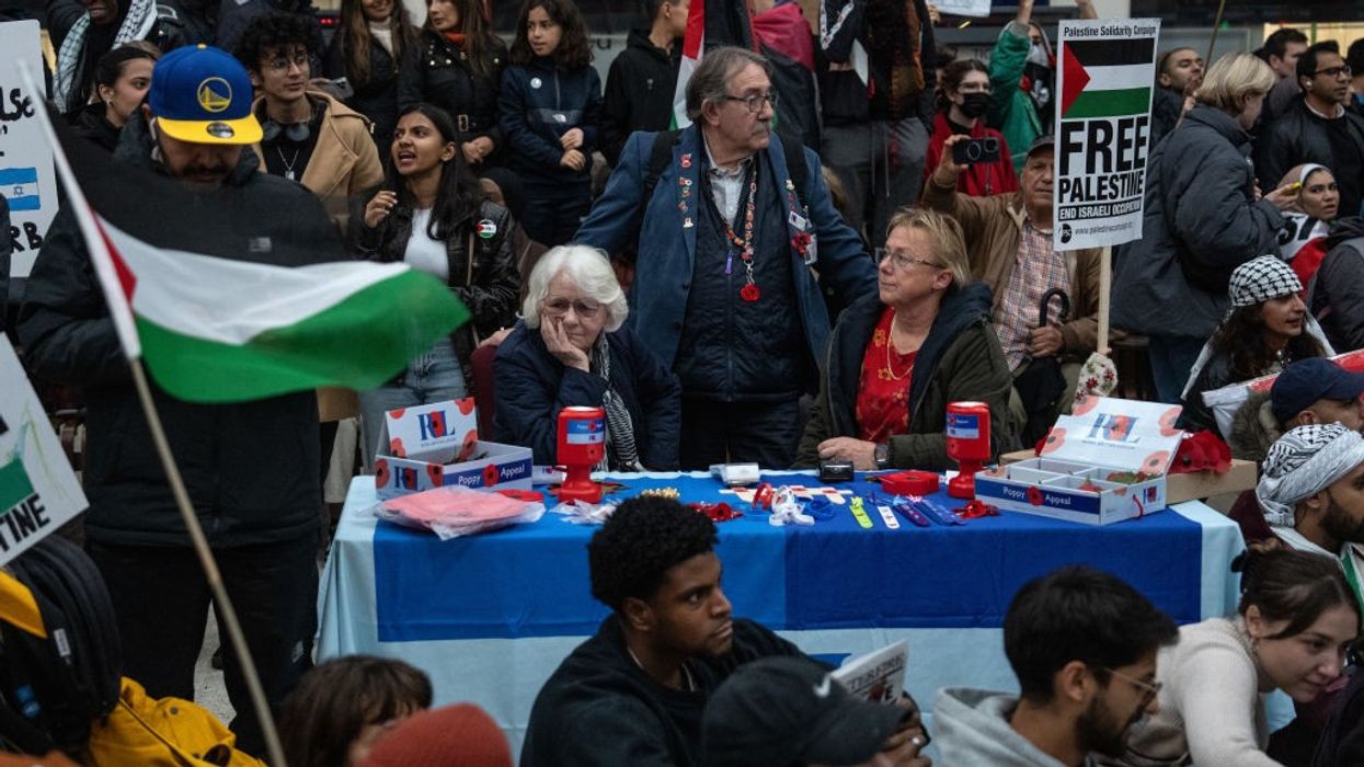Volunteers at Charing Cross station among protesters