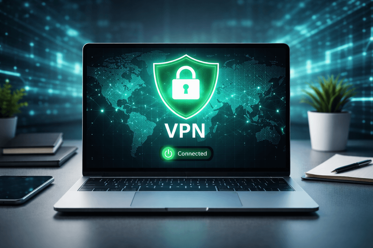 VPN displayed on laptop screen