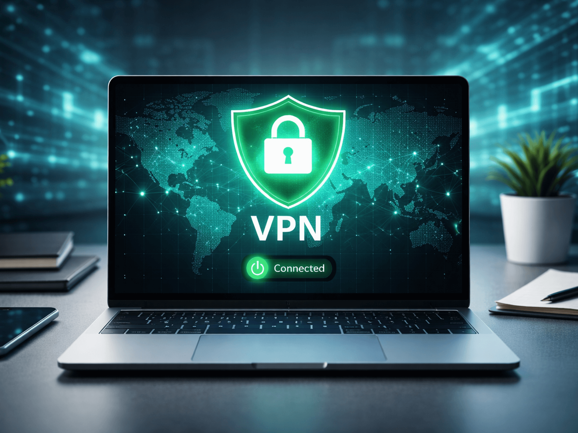 VPN displayed on laptop screen