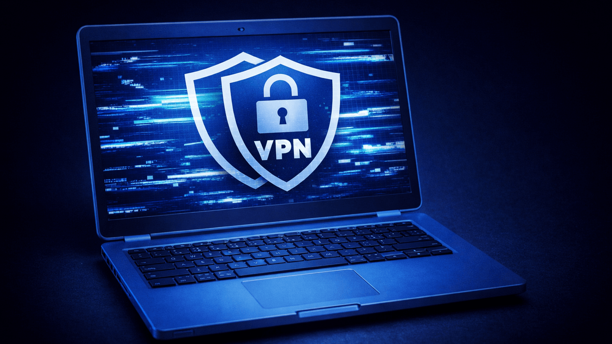 VPN logo displayed on laptop screen