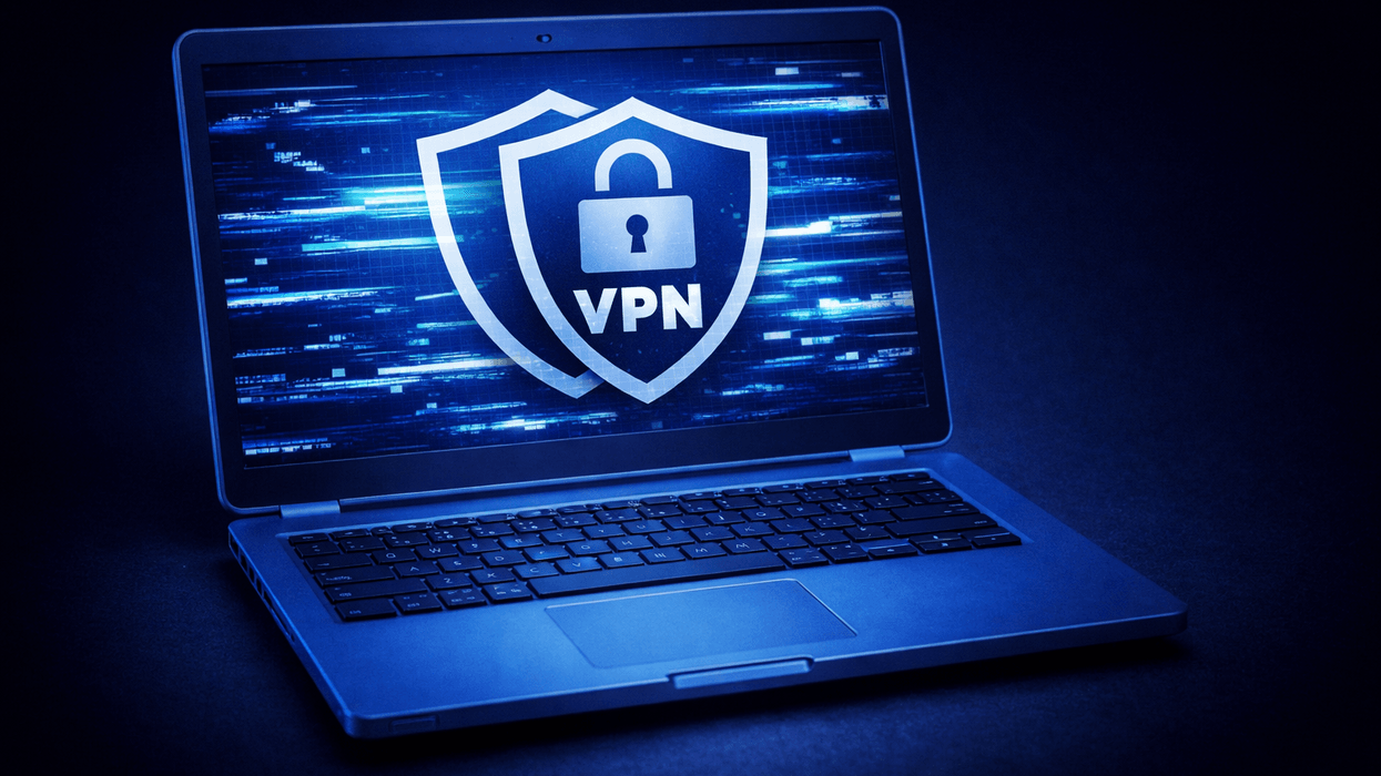 VPN logo displayed on laptop screen