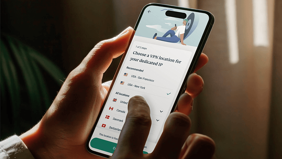 VPN setup displayed on mobile device