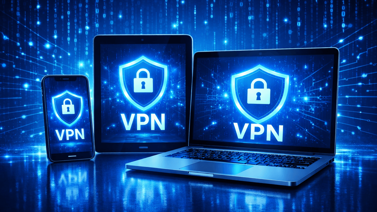 VPN symbol displayed across the devices