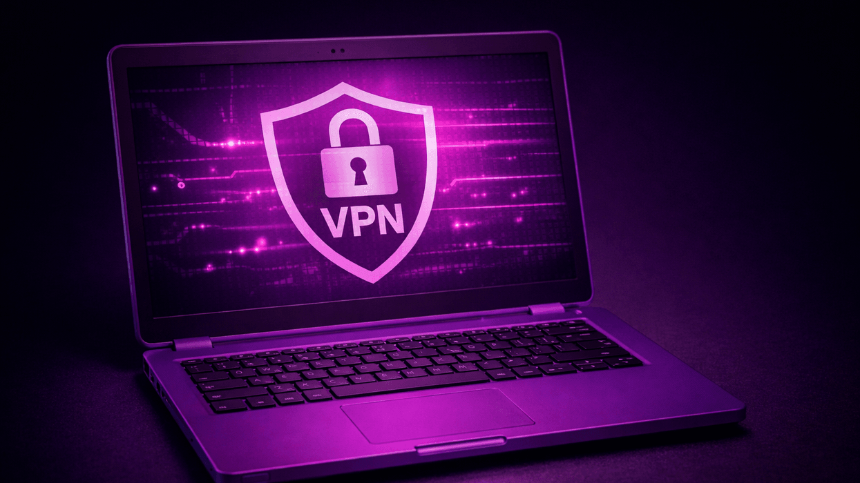 VPN symbol displayed on laptop screen