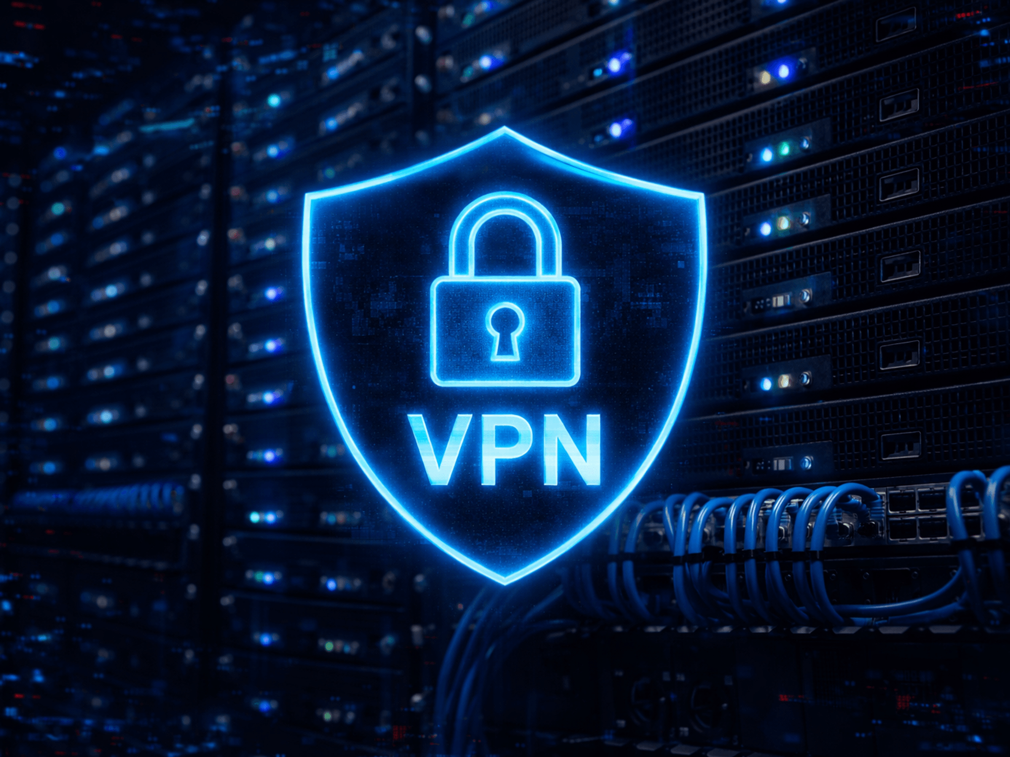 VPN symbol in front of servers