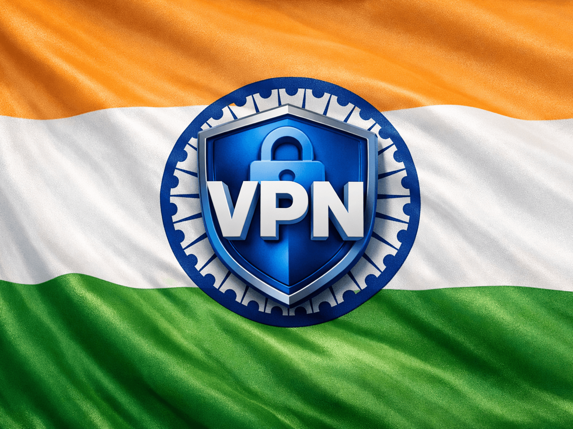 VPN symbol in front of the India flag