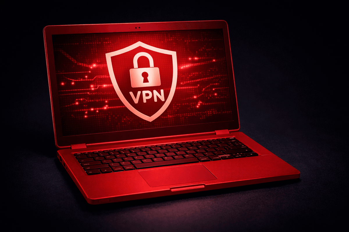 VPN symbol on laptop