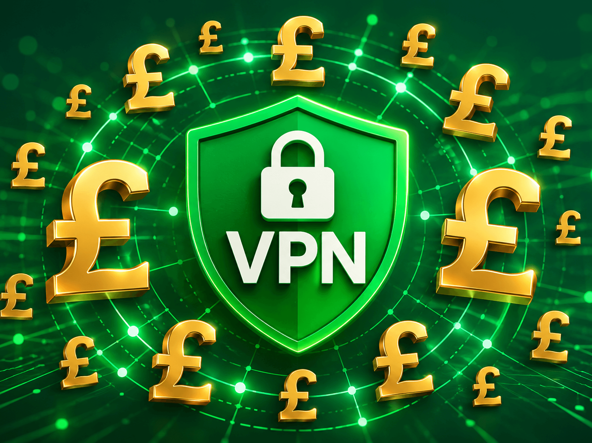 VPN symbol with British currency