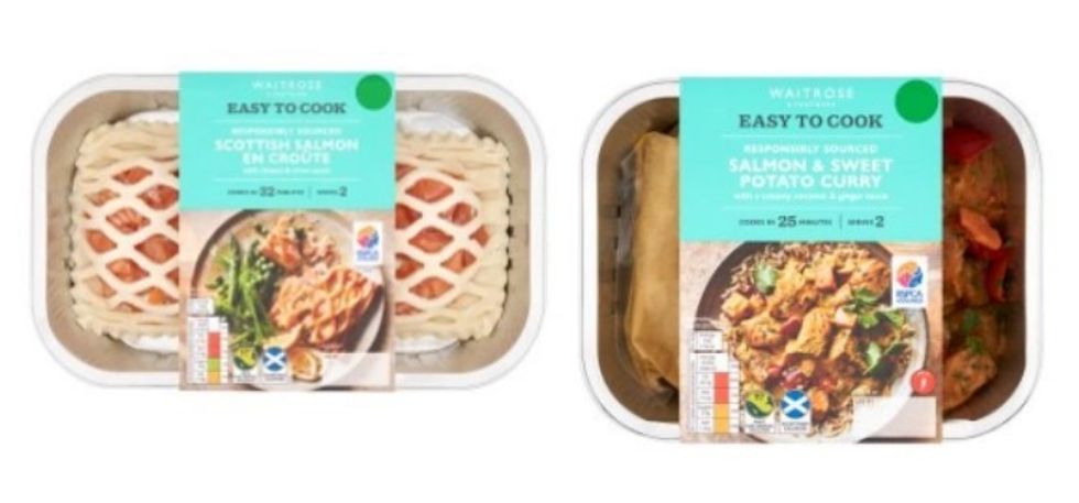 Waitrose Easy to Cook Scottish Salmon En Croute 350g and Waitrose Easy to Cook Salmon and Sweet Potato Curry 500g