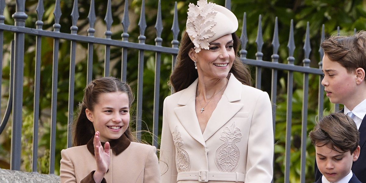 Princess of Wales arrives at Easter Sunday service in style with £420 Self-Portrait dress Princess of Wales arrives at Easter Sunday service in style with £420 Self-Portrait dress