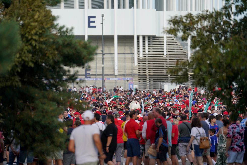 Wales fans outside the stadium before the 2023 Rugby World Cup Pool C match at the Stade de Bordeaux, France