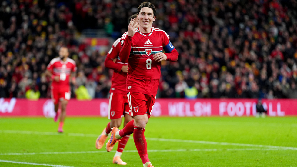 Wales reached the play-offs of the World Cup with a 7-1 win over North Macedonia