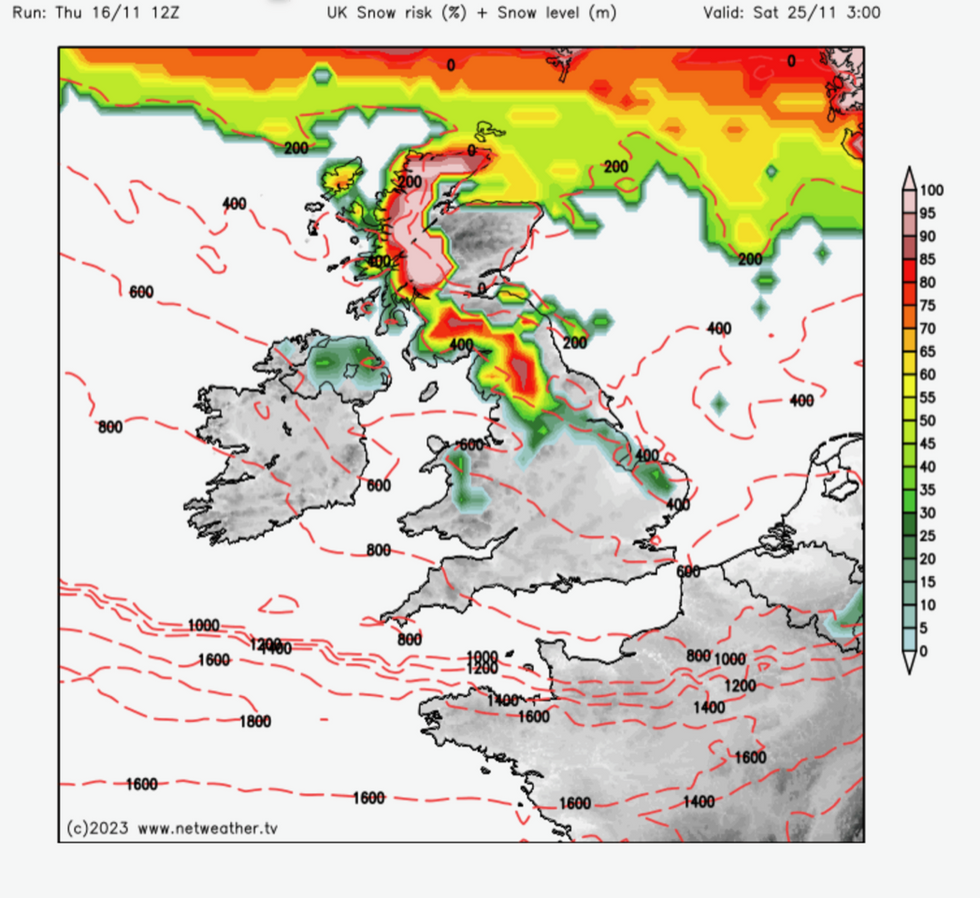Wall of snow heads down from the north (netweather)