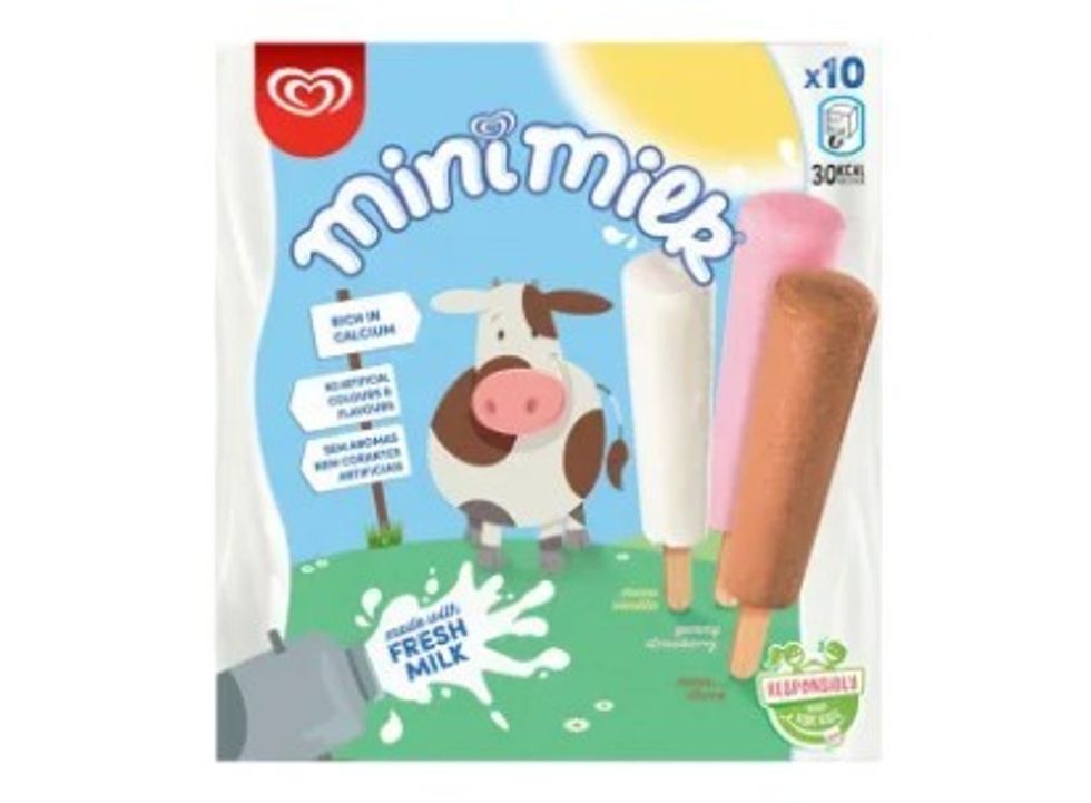 Wall's Mini Milk Vanilla Strawberry & Chocolate Ice Cream Lollies 10x35ml