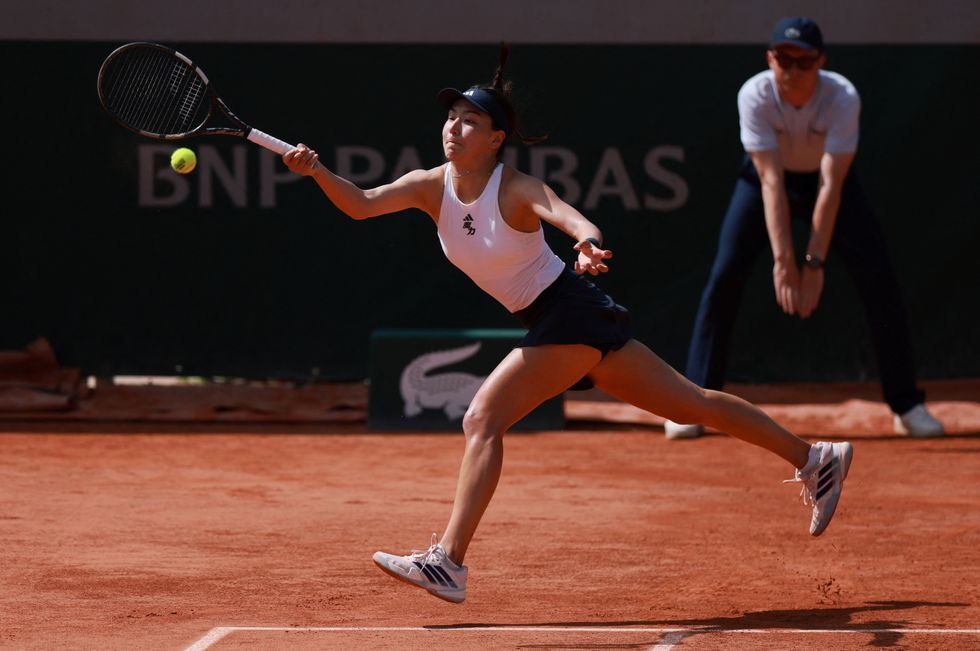 Wang Xinyu, who went on to lose the match, was booed by the French Open crowd