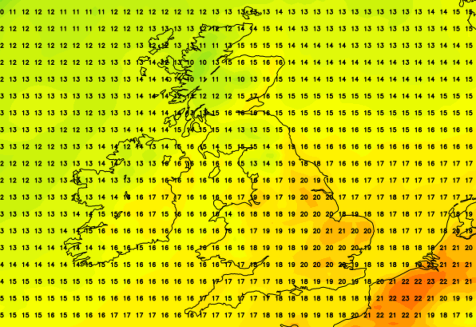 Warm temperatures across the UK