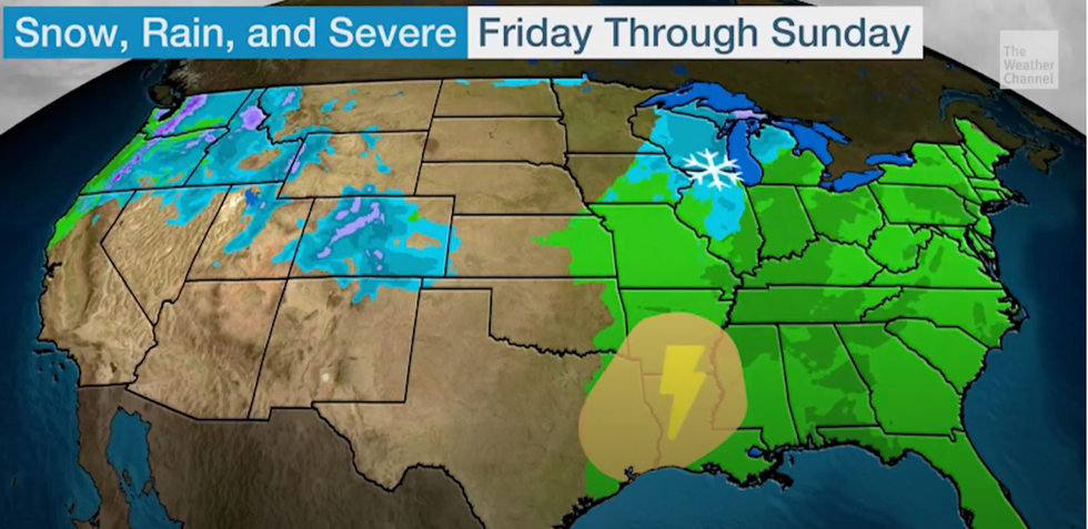 Warnings issued by The Weather Channel