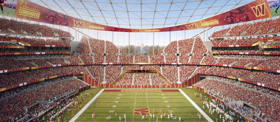 O novo estádio do Washington Commanders no campus RFK