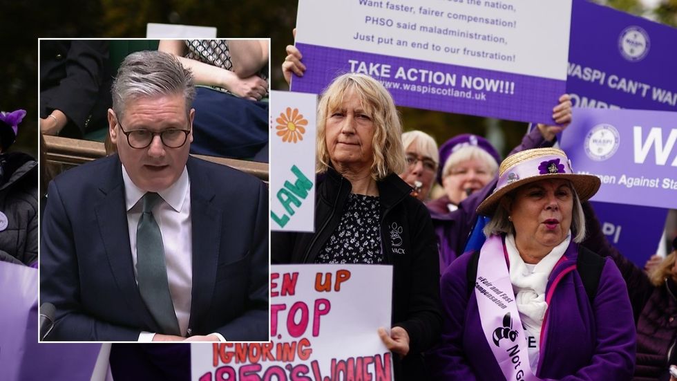 Waspi campaigners and Keir Starmer
