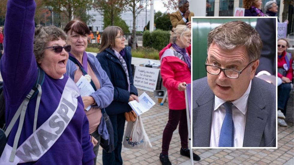 Waspi campaigners and Mel Stride MP