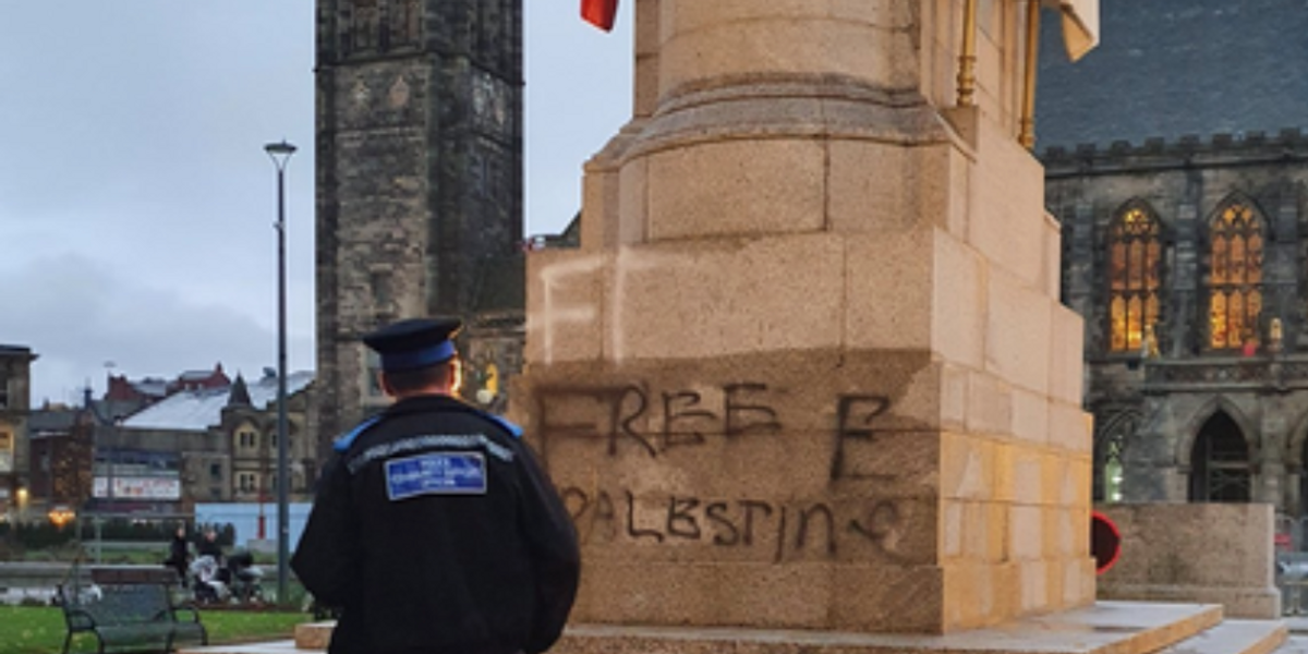 NextImg:Teenagers given referral orders for writing 'Free Palestine' on war memorial