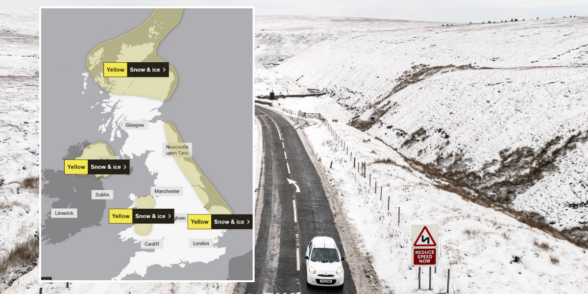 NextImg:UK weather: Met Office issues MORE snow warnings as Britons brace for 350-mile ice wall