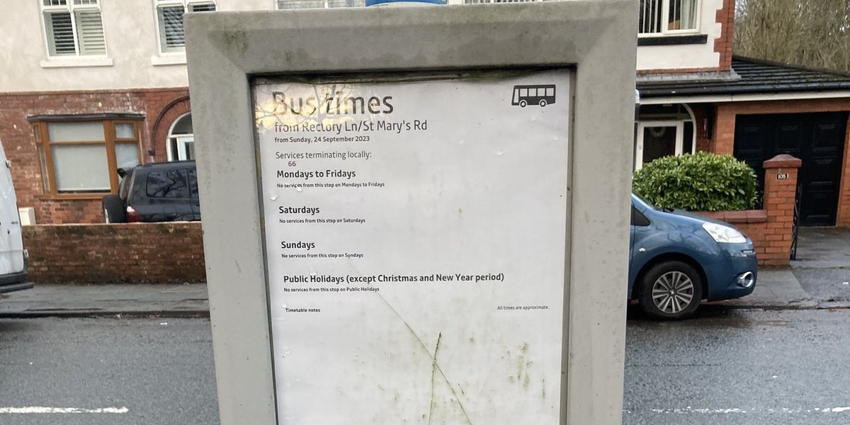 NextImg:Britain's most 'pointless' bus stop - where no buses stop any day of the week