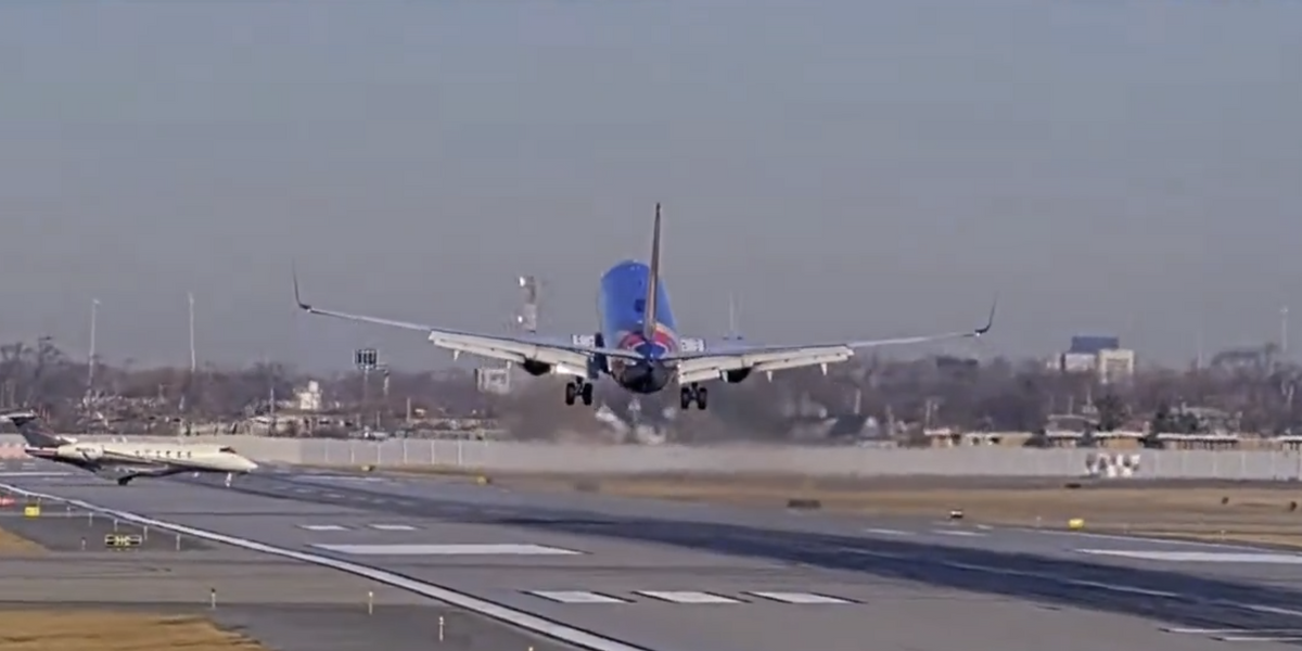NextImg:Plane disaster avoided at the last second as flight abandons landing when private jet cut in front of it