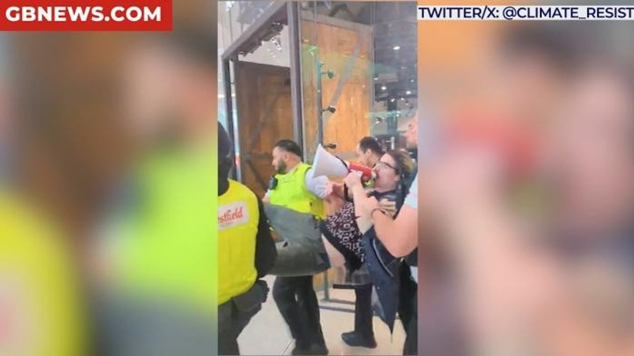Climate change protesters occupy Tesla showroom in Britain's largest shopping centre as they slam Elon Musk for 'ruthless exploitation and dangerous working conditions'