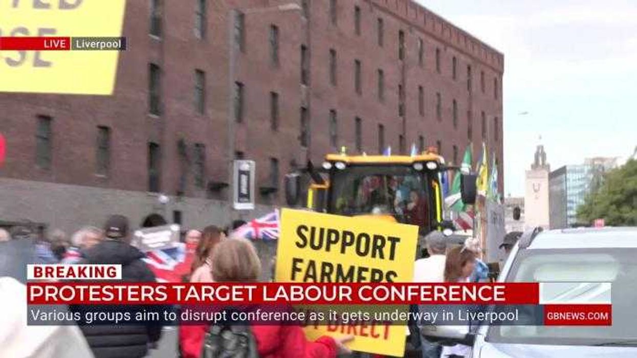 Watch as ENORMOUS tractor descends on Labour Conference in Inheritance tax protest