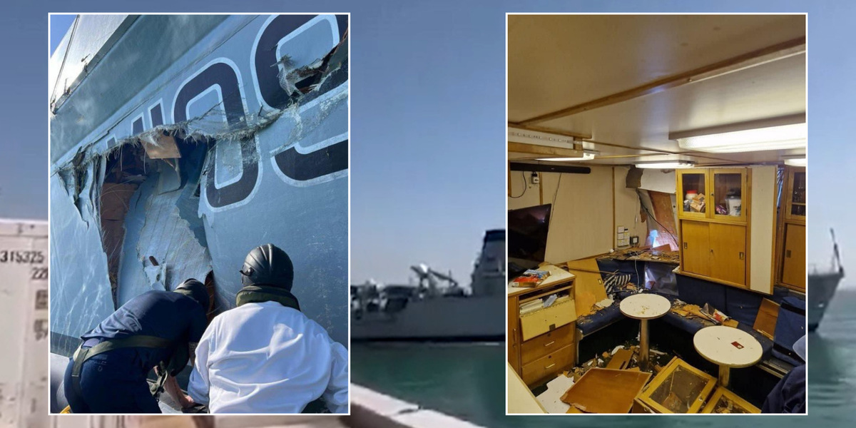 Navy warship ‘rewired to go backwards’ NOT incompetence says Shapps, after smashing into another ship