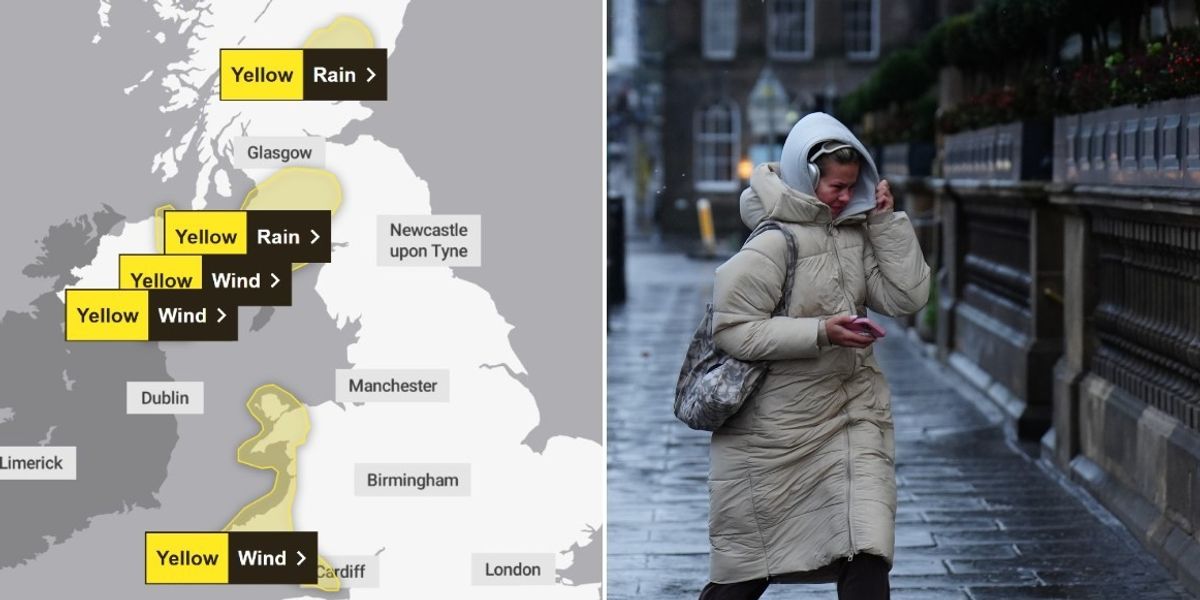 NextImg:Met Office issues rain and wind warnings in 3 major UK regions as 70mph gusts to hit Britain