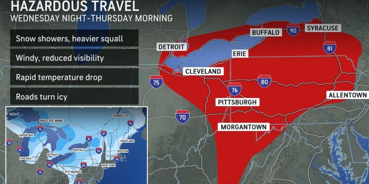 NextImg:US weather: 'Clipper' snowstorm to plough America into 'life-threatening emergency' as Arctic air triggers plunging temperatures