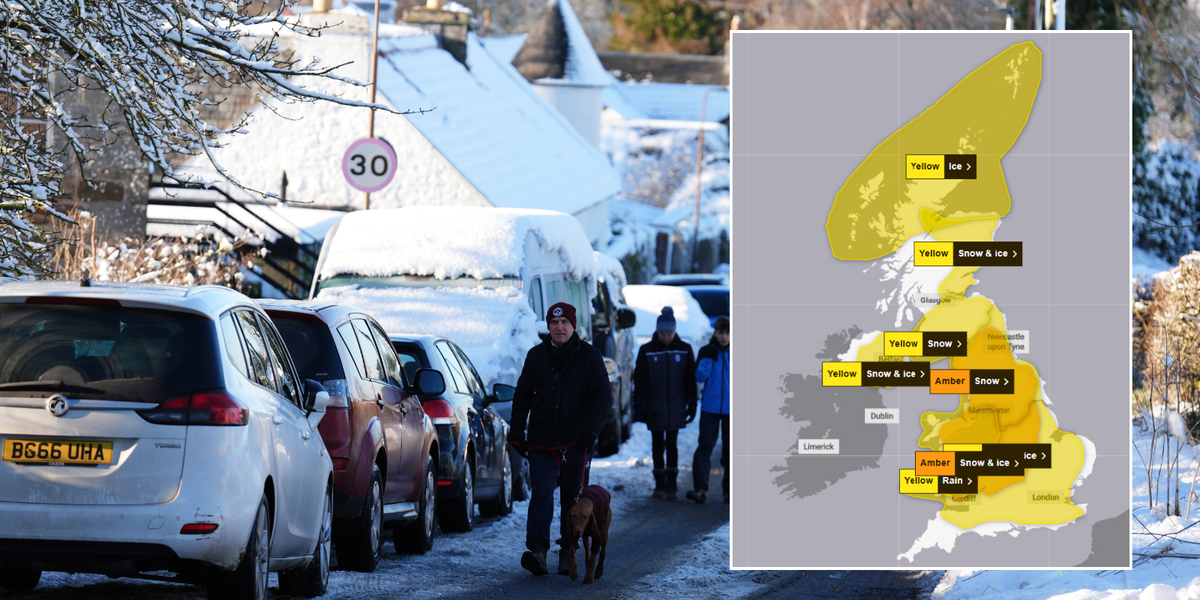 NextImg:UK weather: 'Good chance' rural areas will be cut off as up to 30cm of snow expected amid amber warnings and temperatures plunging to -9C