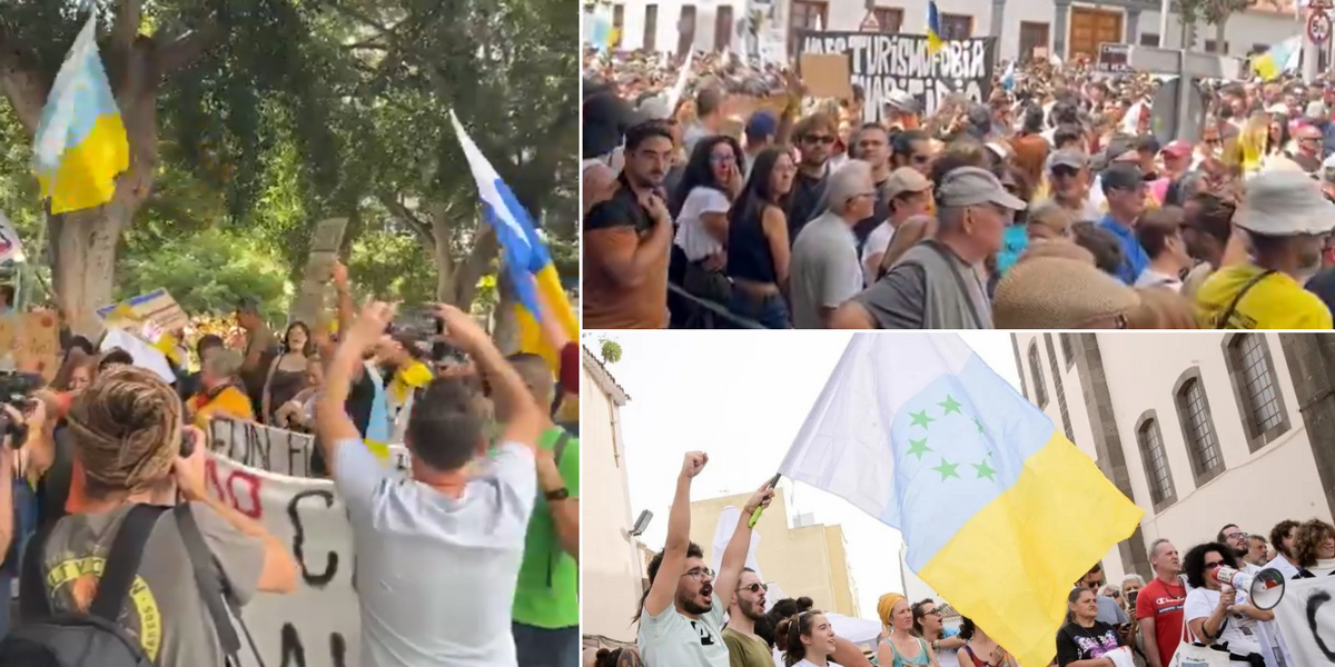 NextImg:'The Canaries have a limit!' Thousands protest in Tenerife in rage over mass tourism